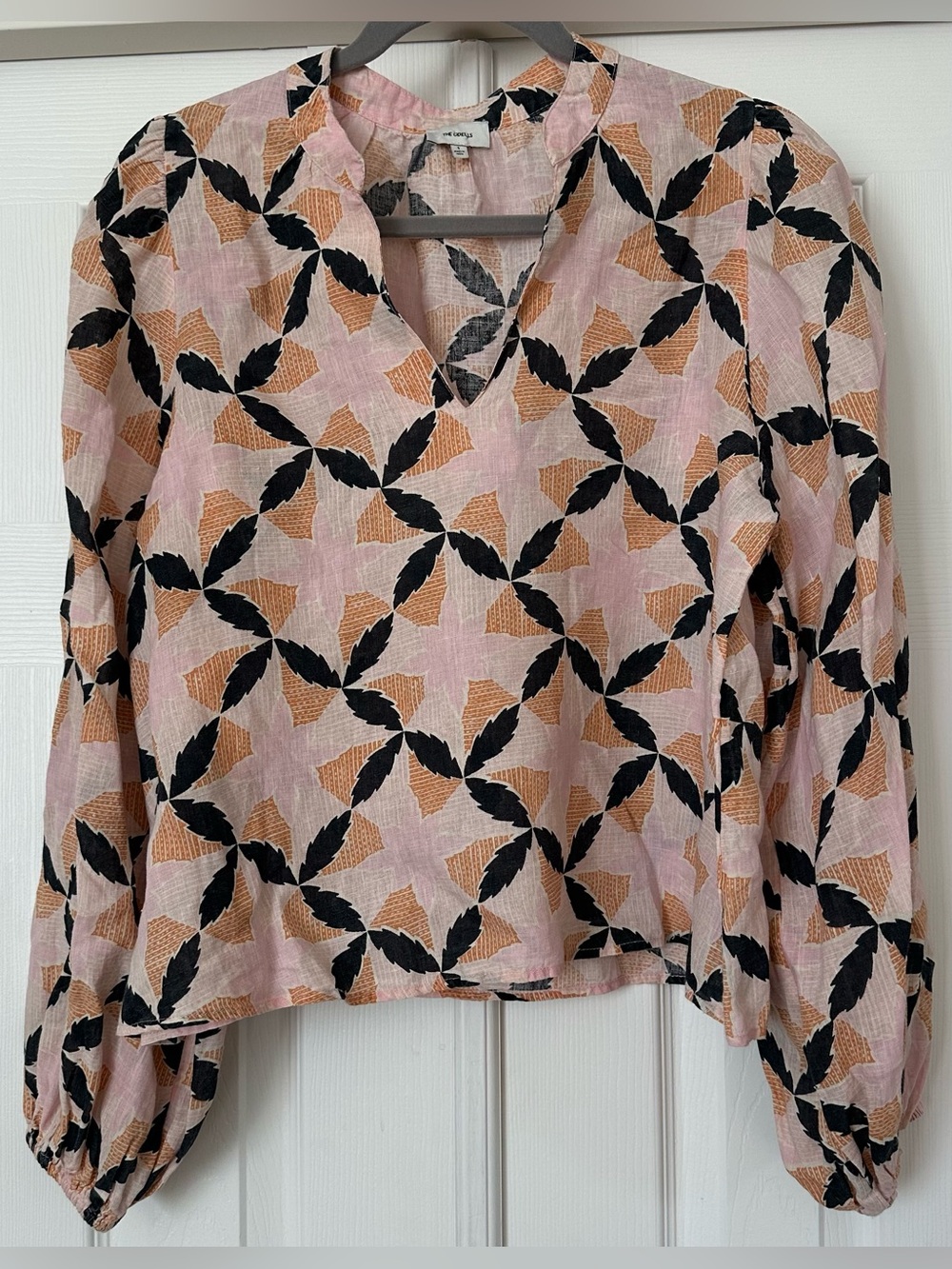 The Odells Lyla Printed Linen Top in Petal Multi Size small
